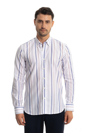 Giant White Blue Maroon Striped Shirt