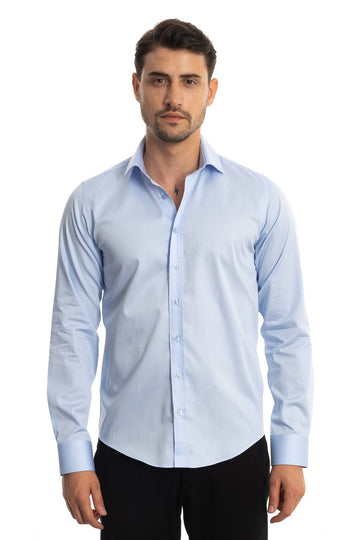 Giant Ice Blue Plain Men's Shirt Slimfit