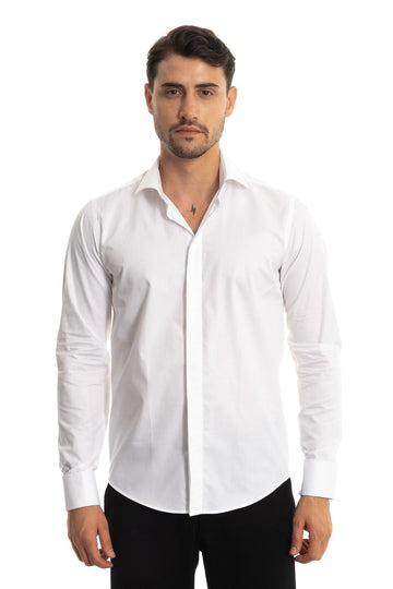 Giant White Cufflinked Men's Shirt Slimfit