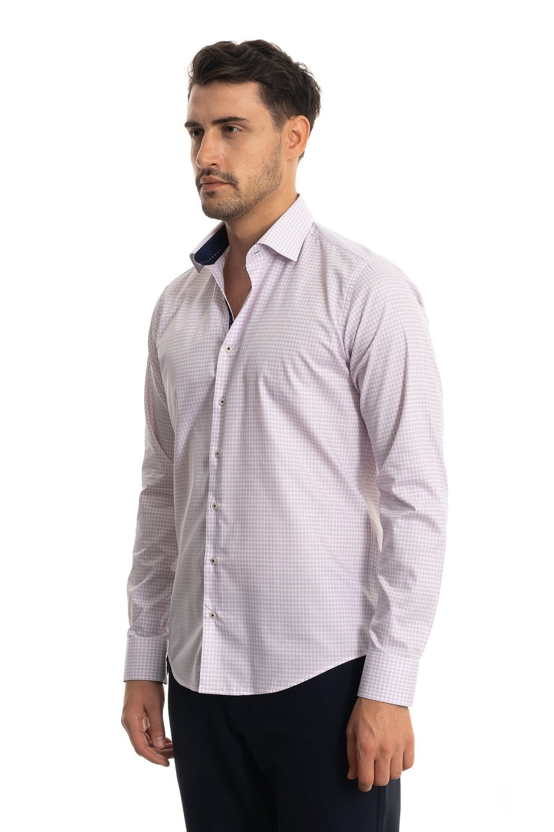 Giant Beige Checkered White Men's Shirt Slimfit