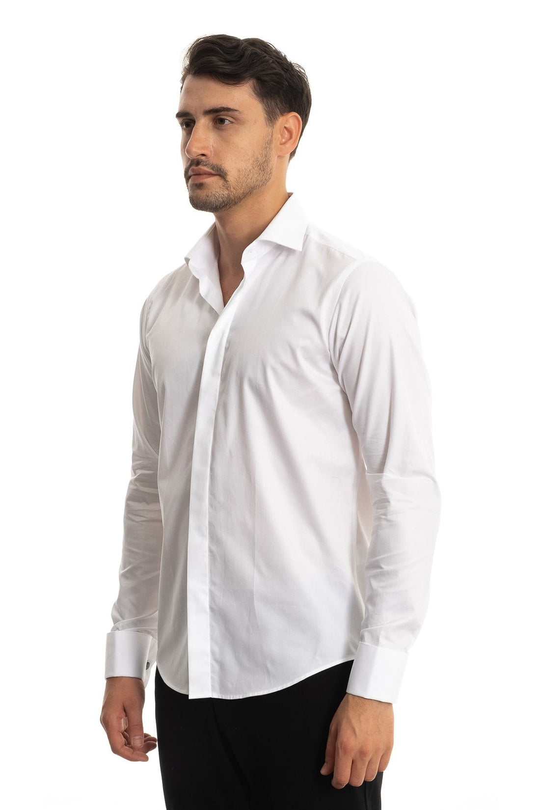 Giant White Cufflinked Men's Shirt Slimfit